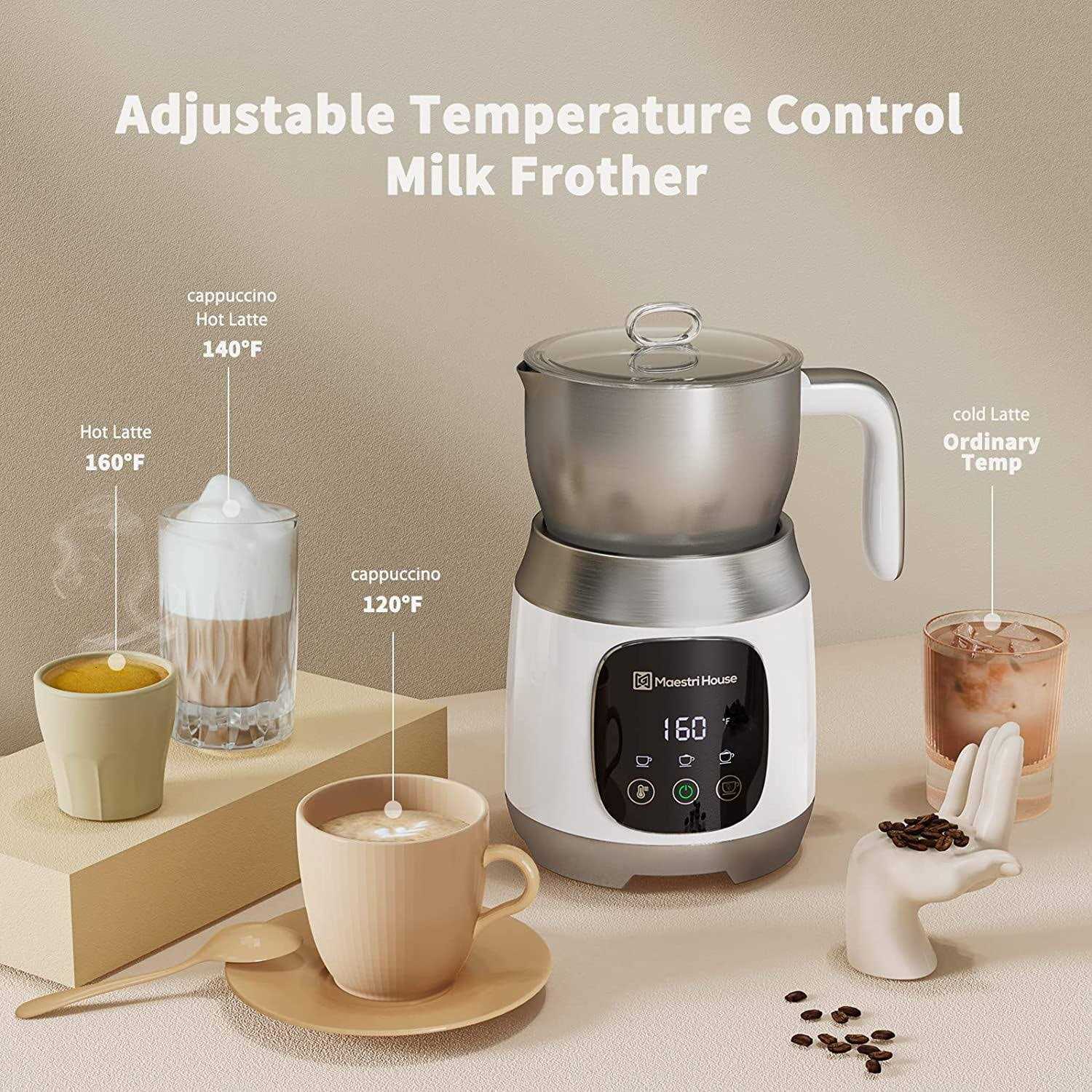 Maestri House Milk Frother Variable Temp and Froth Thickness Milk Frother and Steamer - Image 4