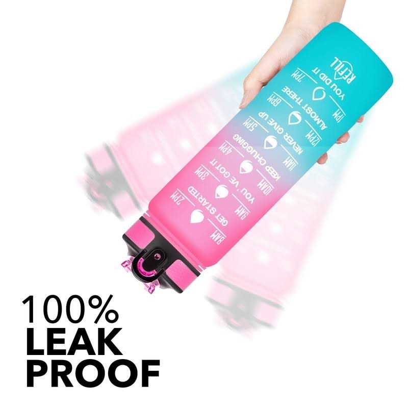 Hyeta 32 oz Water Bottles with Times to Drink and Straw - Image 5