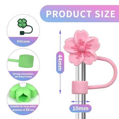 FOATHII Straw Cover Compatible with stanley cup accessories Silicone Straw Topper fit for stanley 40 oz tumbler with handle - Image 3