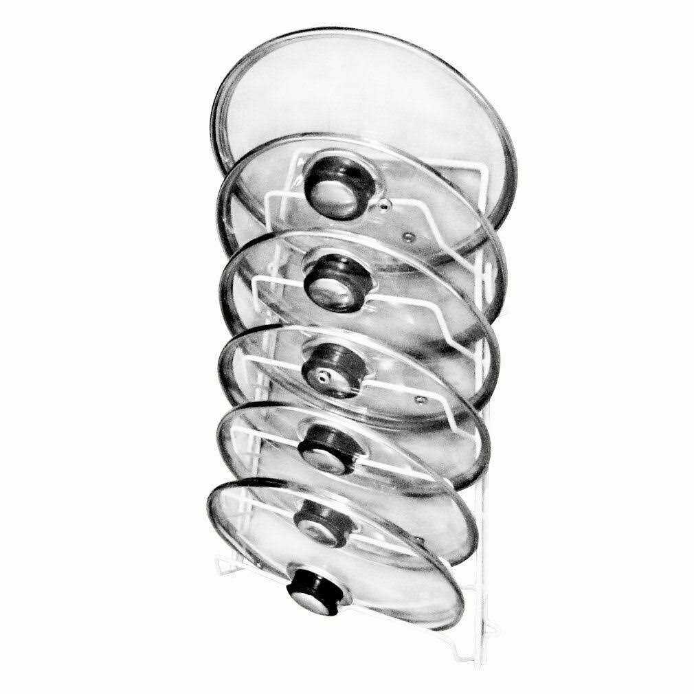 Evelots 6 Pot Lid Organizer for Cabinet or Pantry Wall Cupboard Door Pots and Pans Organizer - Image 4