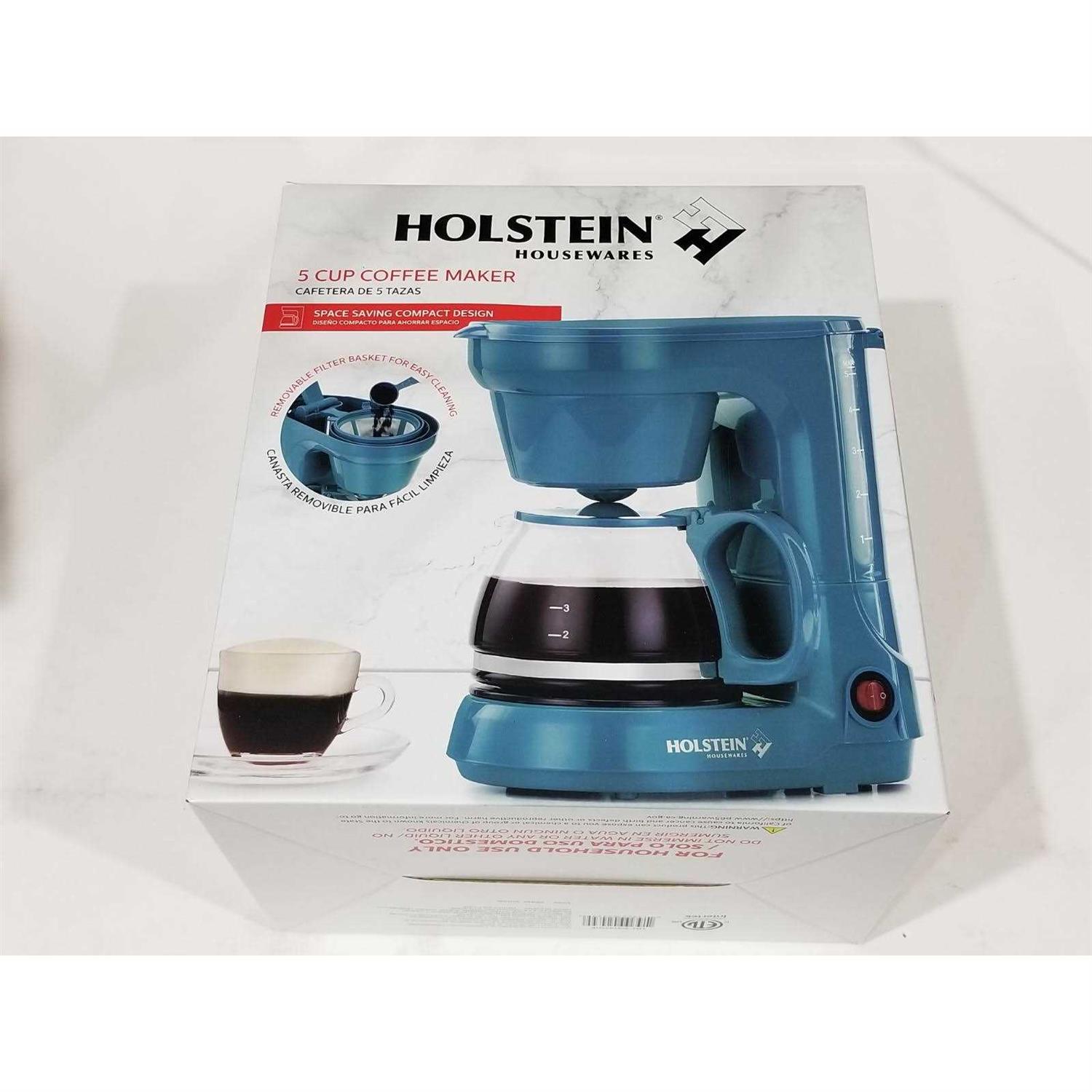 Holstein Housewares 5 Cup Coffee Maker Teal - Image 4