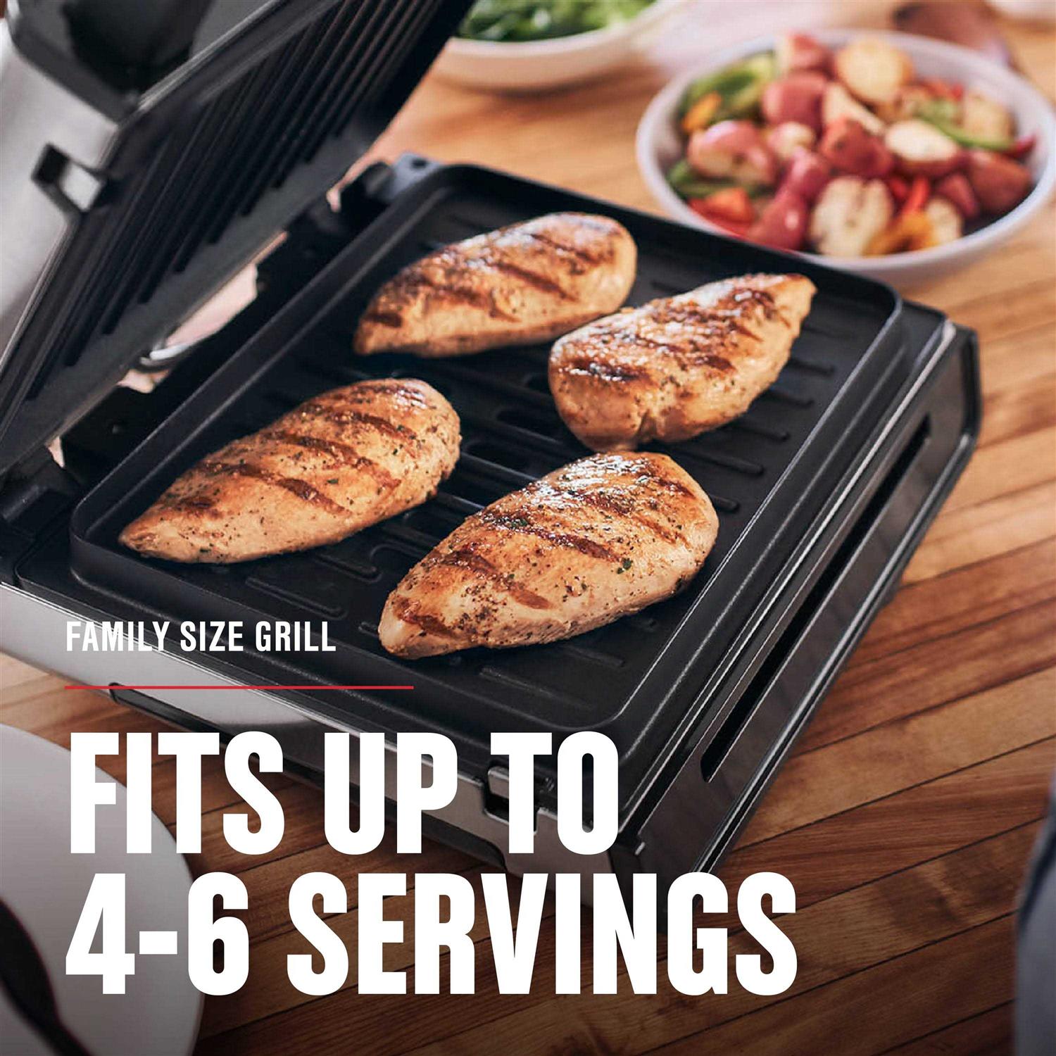 George Foreman Contact Smokeless Ready Grill GRS6090B-1 - Image 3