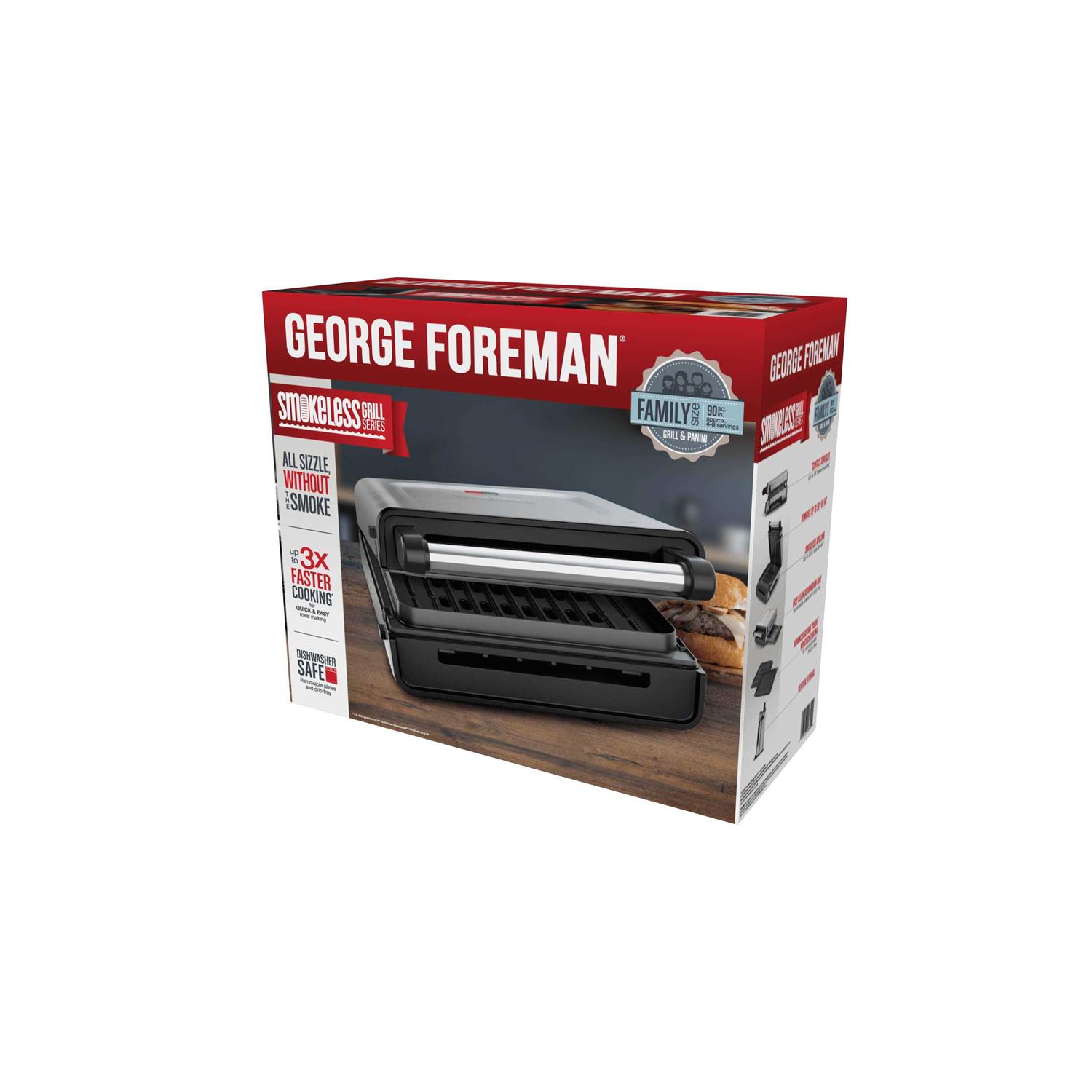 George Foreman Contact Smokeless Ready Grill GRS6090B-1 - Image 5