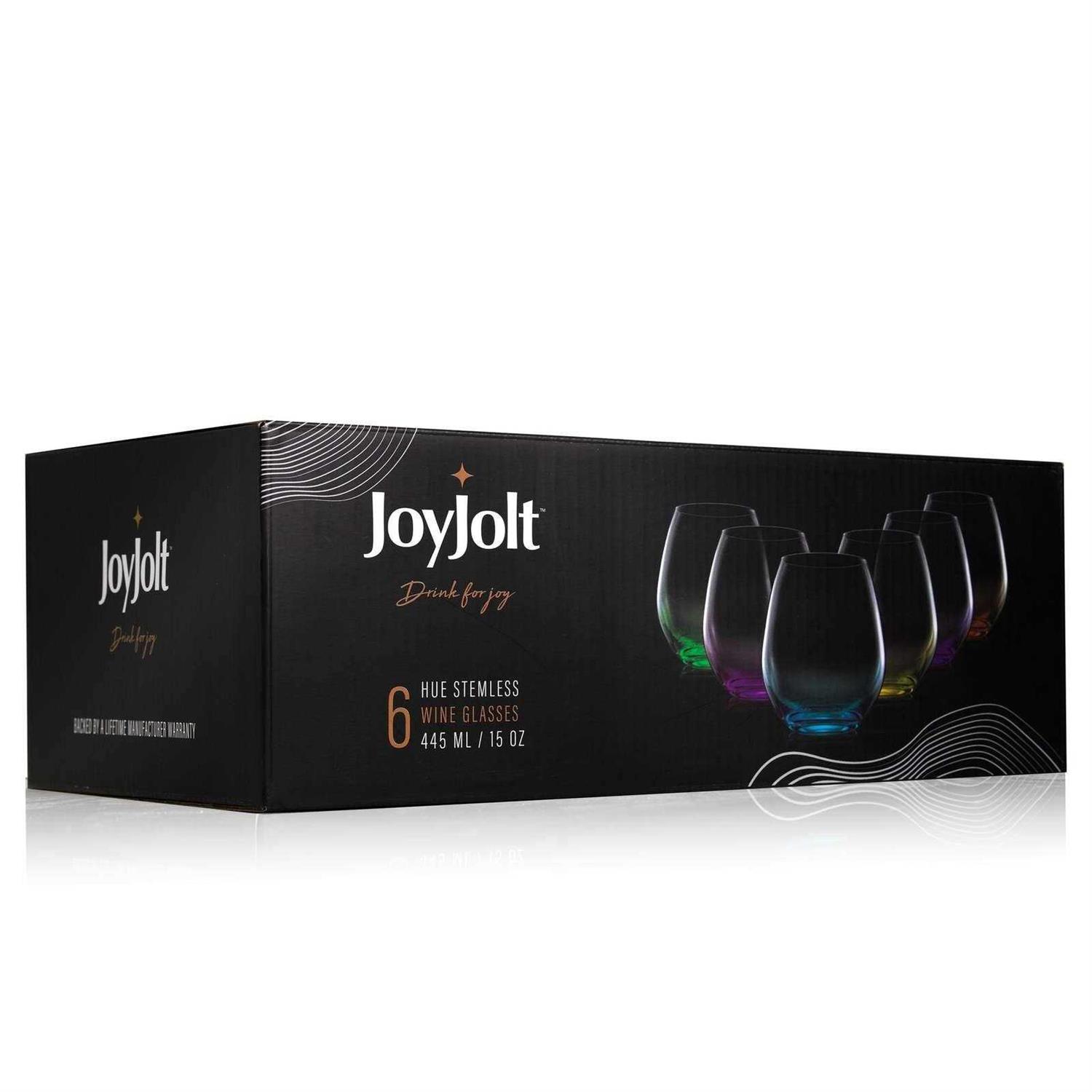 JoyJolt Hue Set of 6 Stemless Wine Glasses - Image 2
