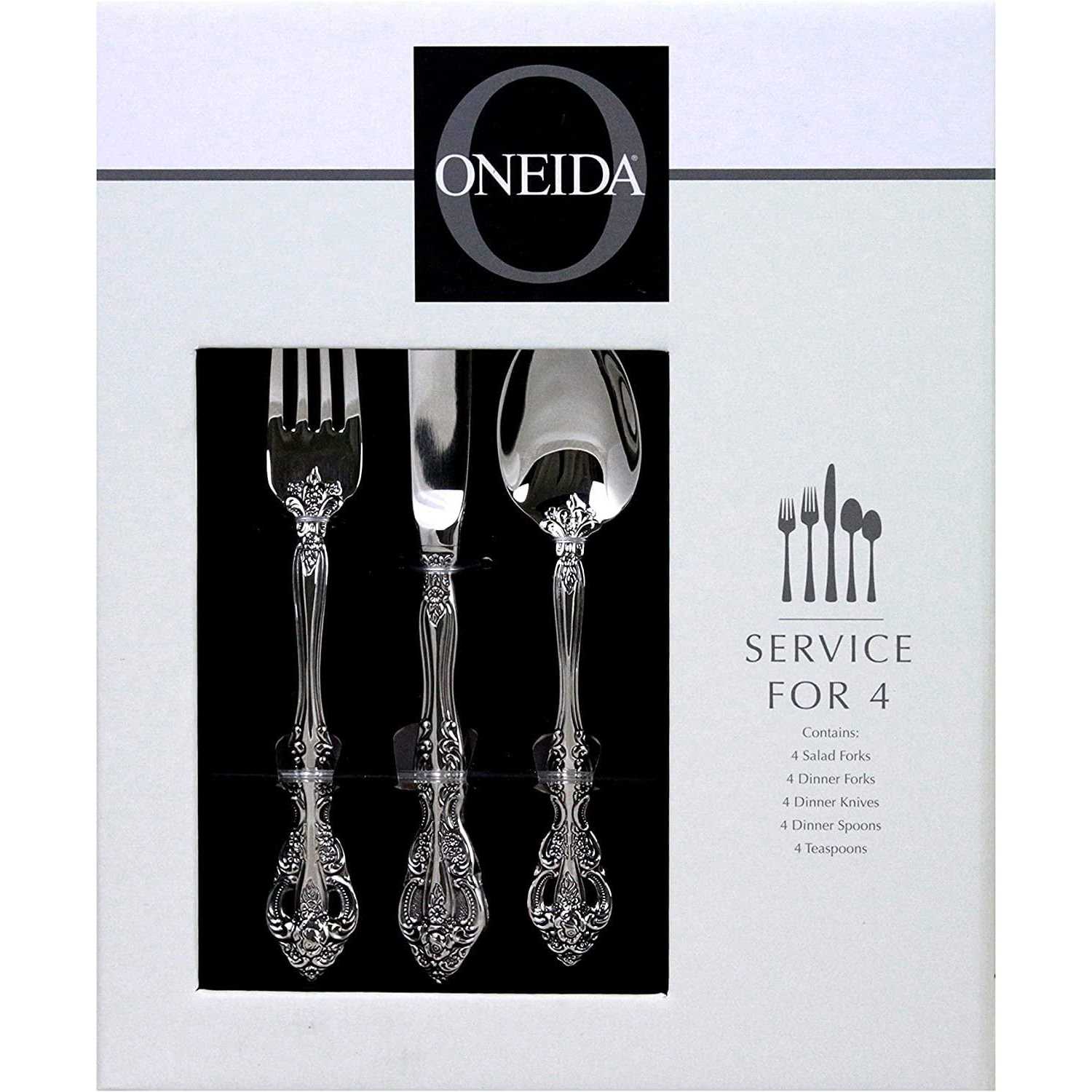 Oneida Heirloom Michelangelo 20 pc. Flatware Set, Silver - Image 5