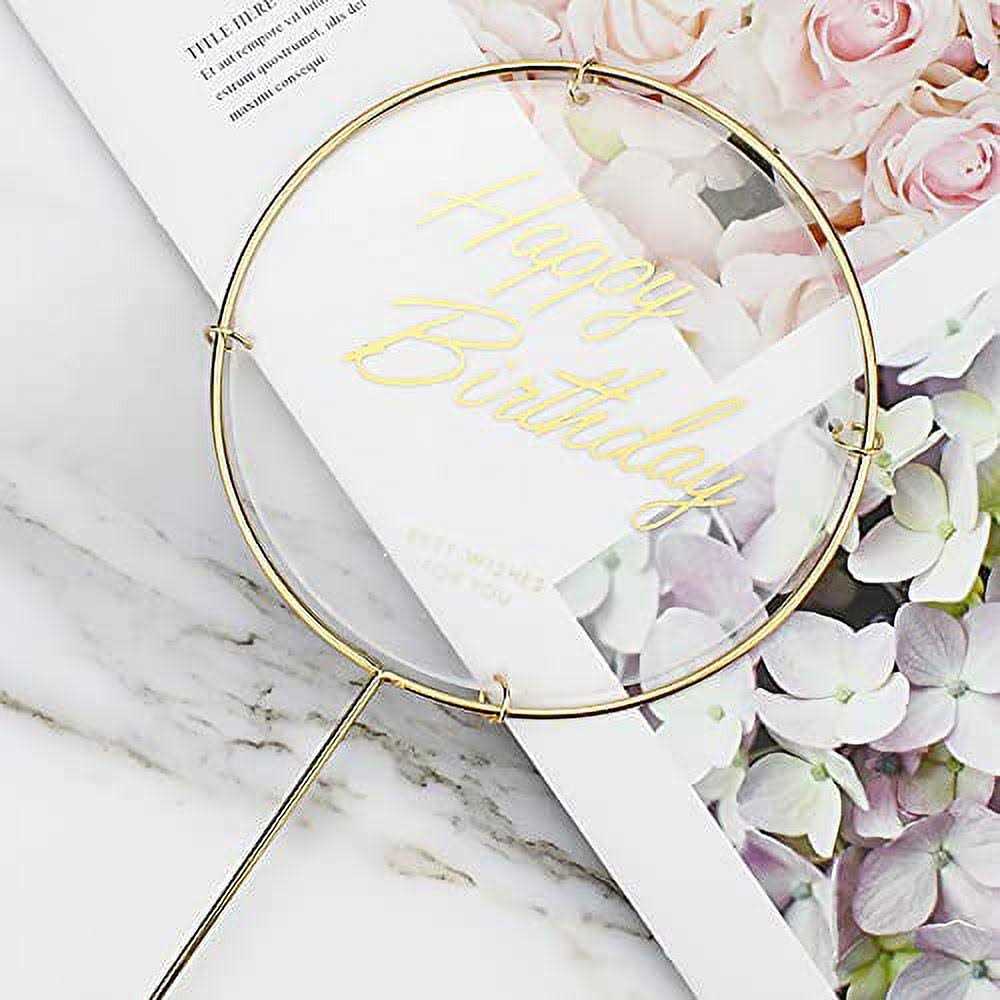 Hazyore Pink Butterfly Cake Toppers 11pcs Butterfly Cupcake Toppers Happy Birthday Metal Gold Cake Topper for Girls Womens Birthday Cake Party Decorations - Image 4