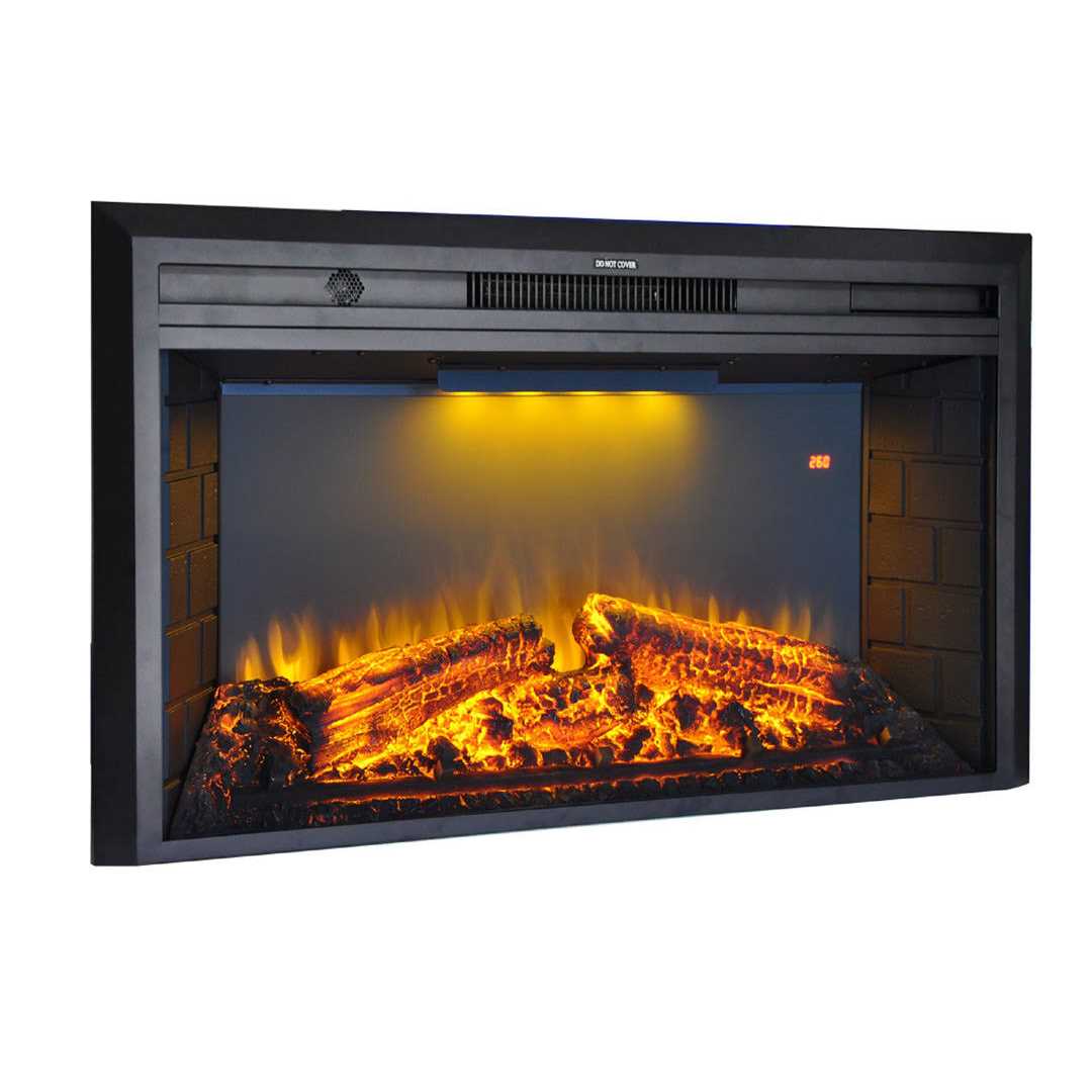 Mateas Electric Wall Mounted Fireplace Insert Ebern Designs - Image 5