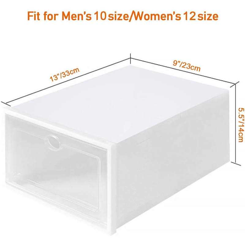 Hrrsaki Large 15 Pack Shoe Storage Organizer Boxes Clear Shoe Boxes Stackable - Image 3