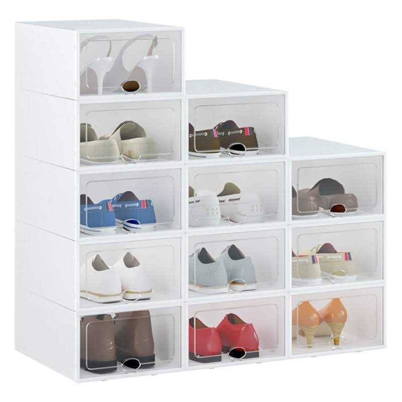 Hrrsaki Large 15 Pack Shoe Storage Organizer Boxes Clear Shoe Boxes Stackable - Image 5