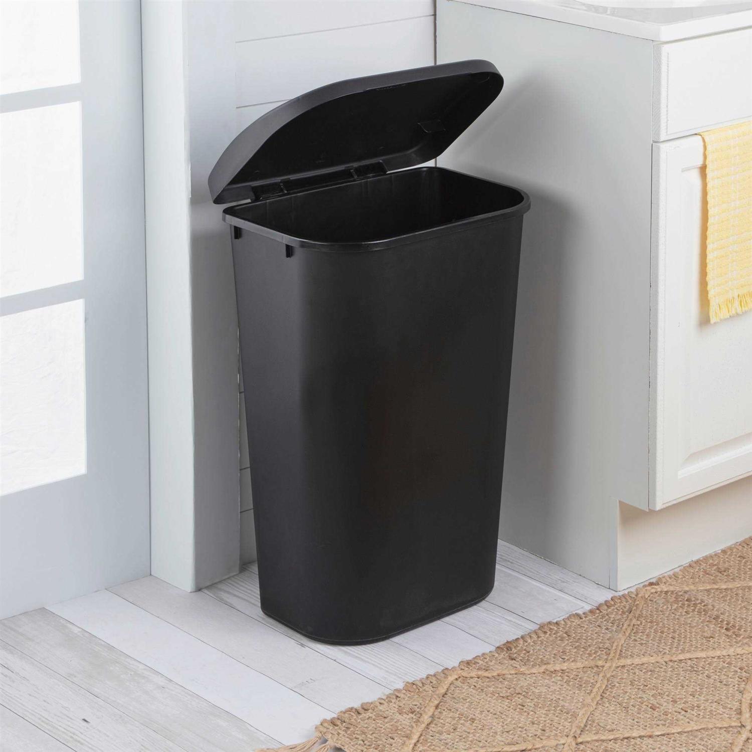 Brightroom 11.3gal Lift Top Waste Basket Black - Image 3