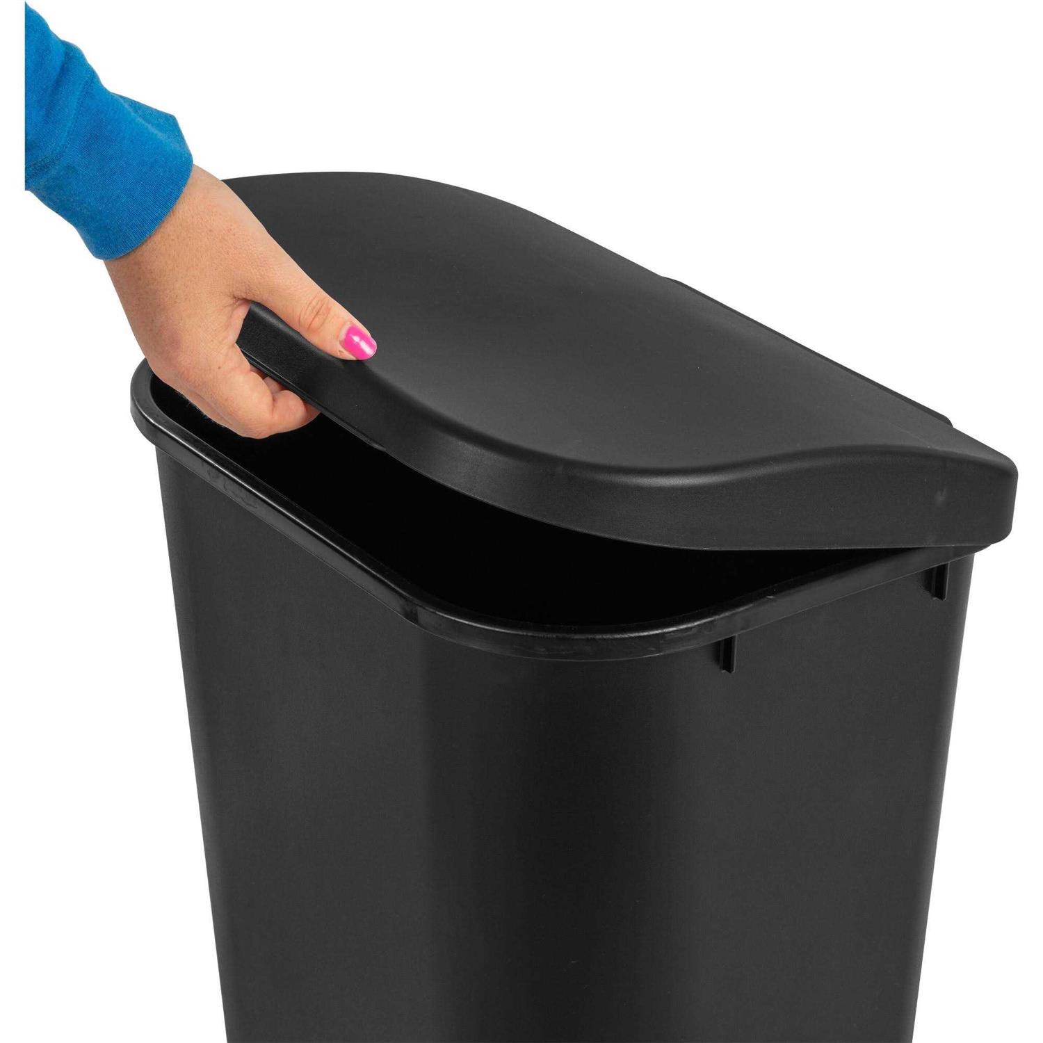 Brightroom 11.3gal Lift Top Waste Basket Black - Image 4