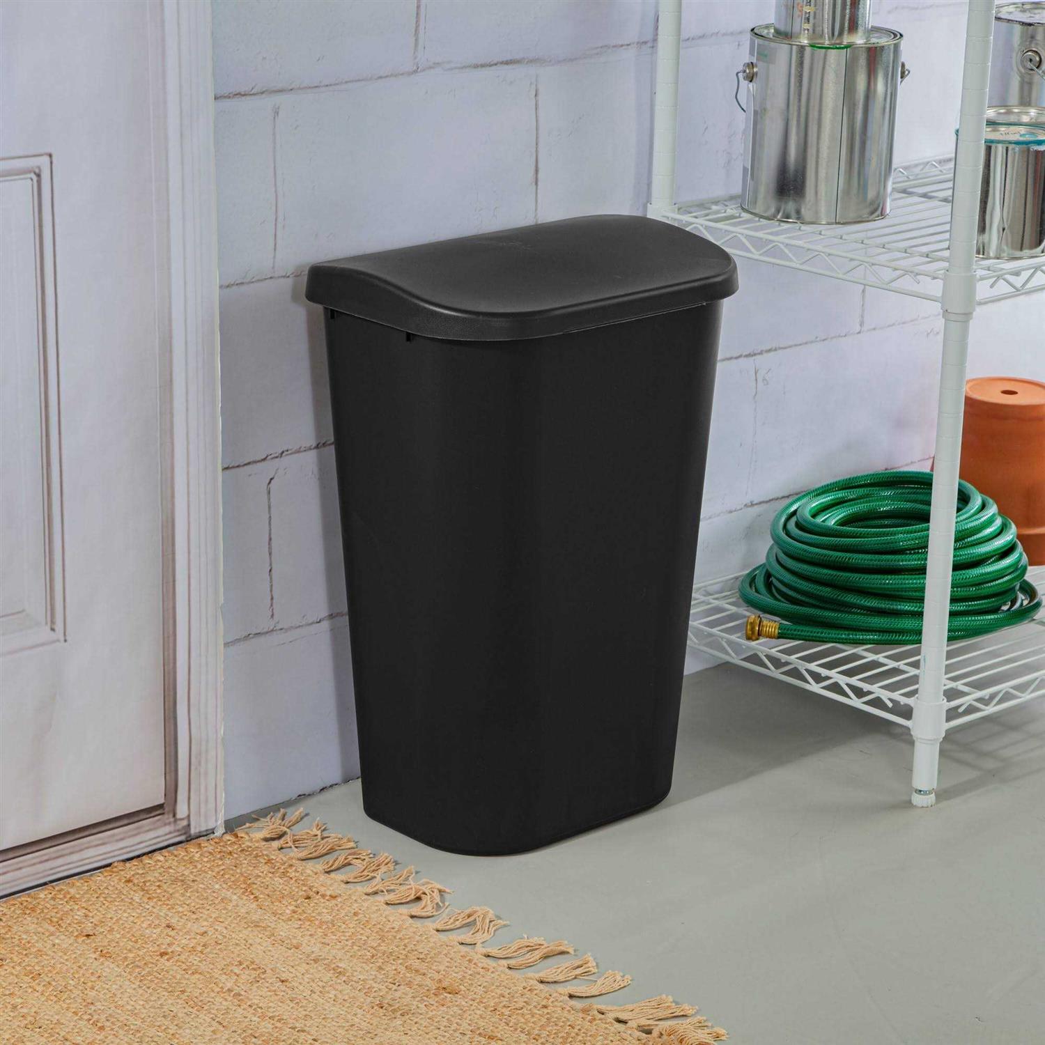 Brightroom 11.3gal Lift Top Waste Basket Black - Image 5