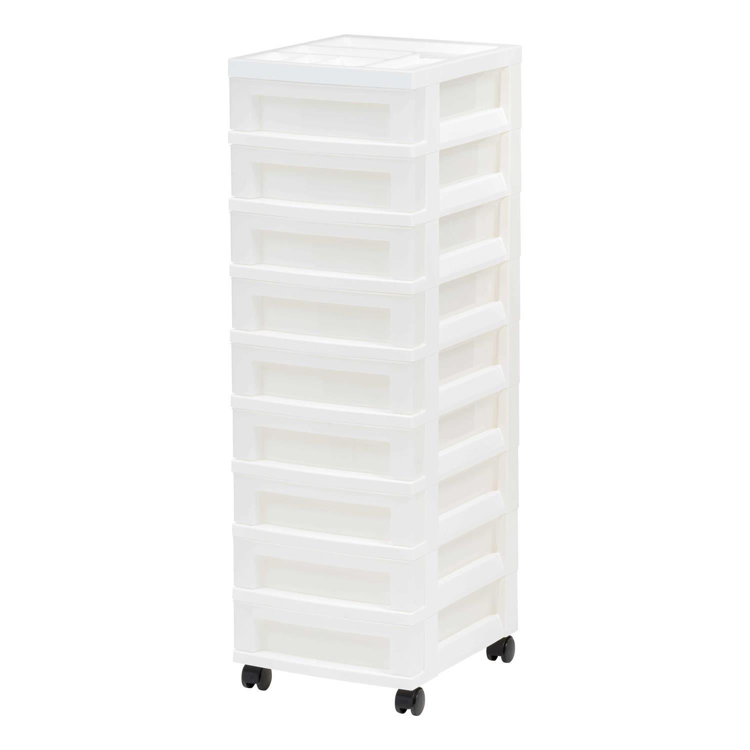 IRIS 9 Drawer Storage Cart with Organizer Top