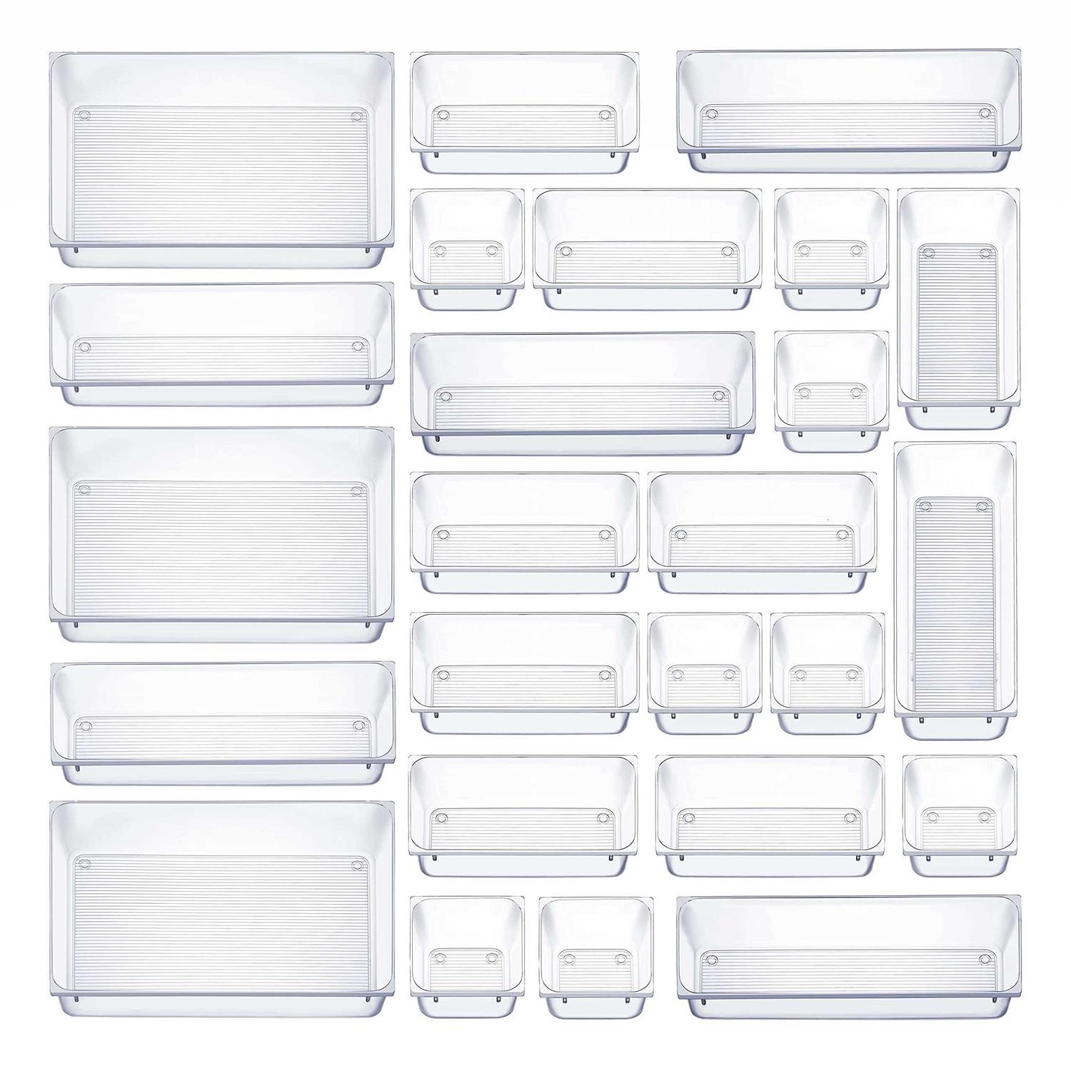 Seseno 25 Pcs Drawer Organizer Set Dresser Desk Drawer Dividers
