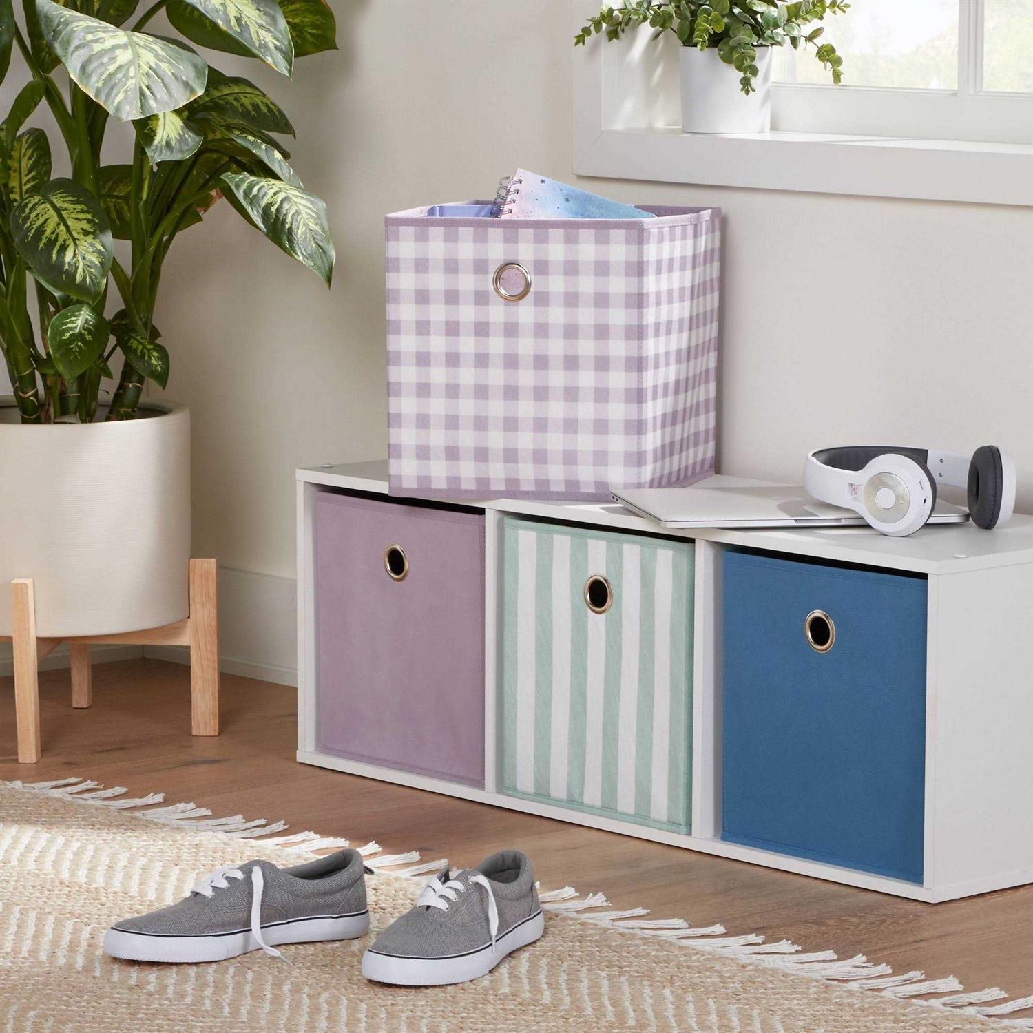 Room Essentials 11 Fabric Cube Storage Bin Cross Hatched - Image 3