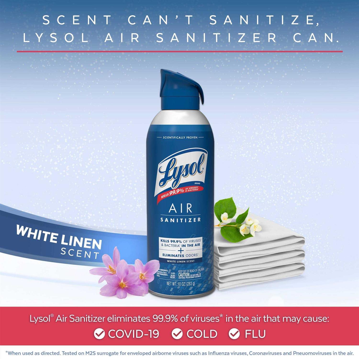 Lysol Air Sanitizer White Linen Scent - Image 2