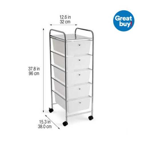 Recollections 5 Drawer Rolling Cart - Image 3