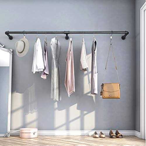GREENSTELL Clothes Rack 36.2 Inch Industrial Pipe Wall Mounted Garment Rack