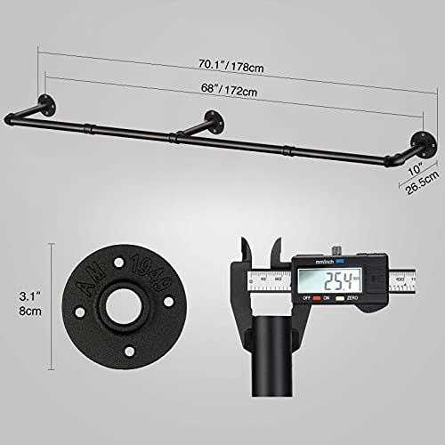 GREENSTELL Clothes Rack 36.2 Inch Industrial Pipe Wall Mounted Garment Rack - Image 2