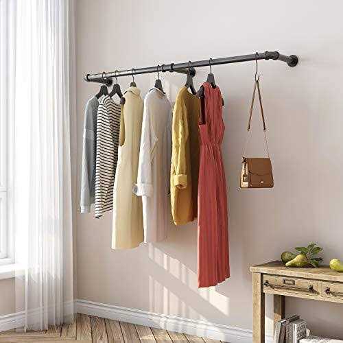 GREENSTELL Clothes Rack 36.2 Inch Industrial Pipe Wall Mounted Garment Rack - Image 5