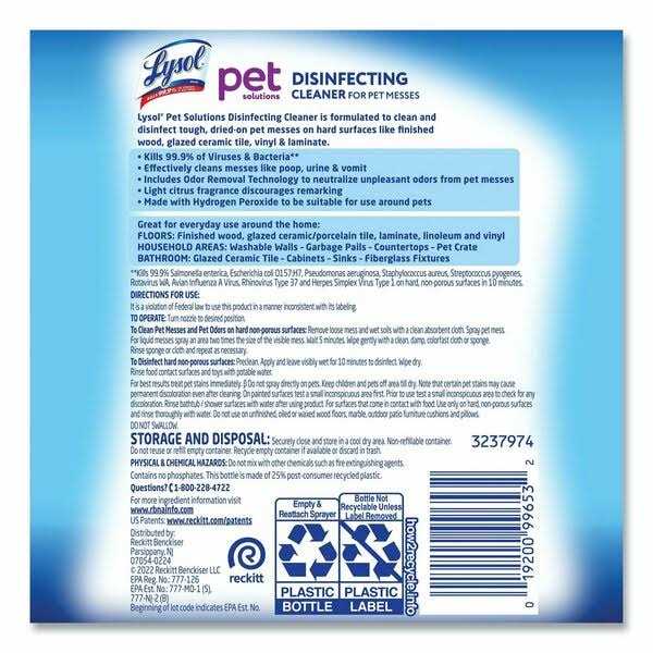 Lysol Pet Solutions Disinfecting Cleaner Citrus Blossom - Image 5