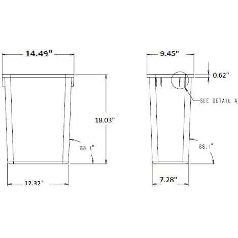 Hardware Resources 35 Quart Plastic Waste Container - Image 2