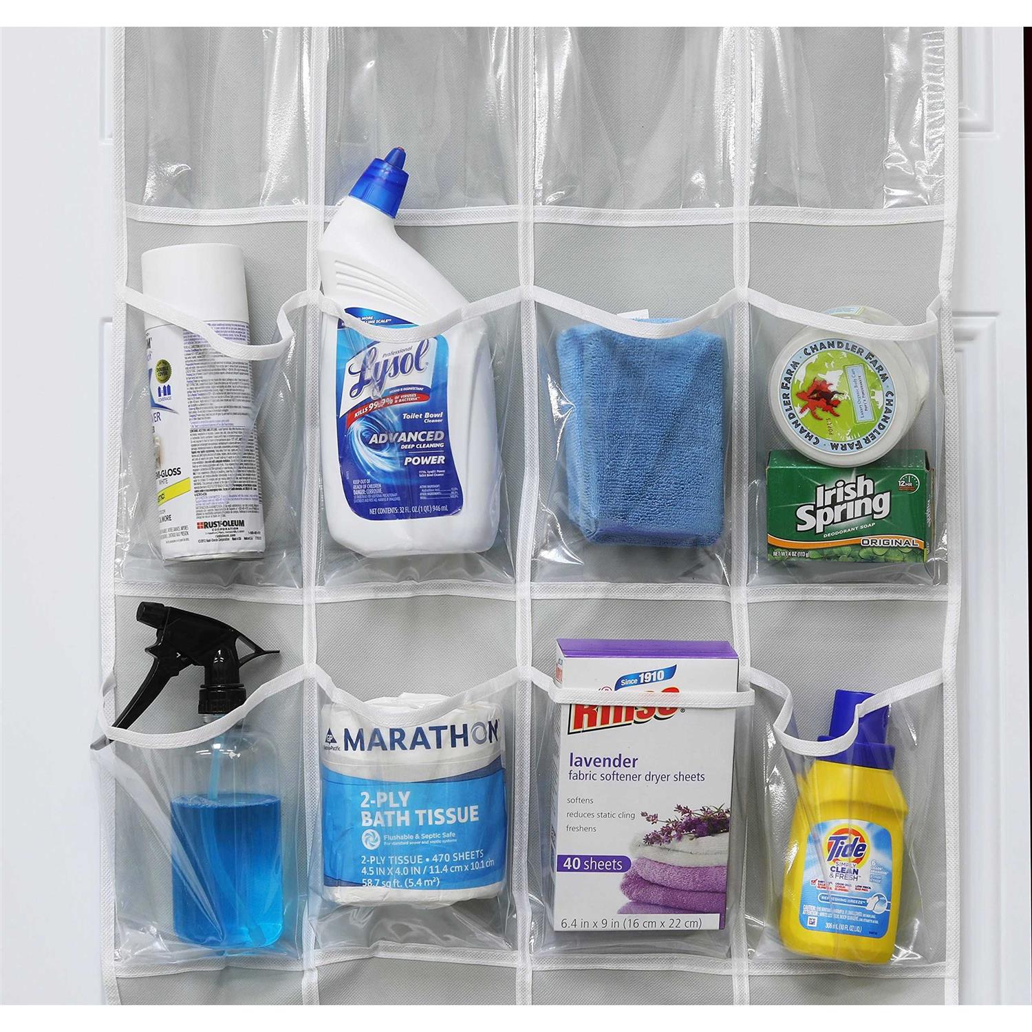 Simple Houseware 24 Pockets SimpleHouseware Clear Over The Door Hanging Shoe Organizer - Image 2