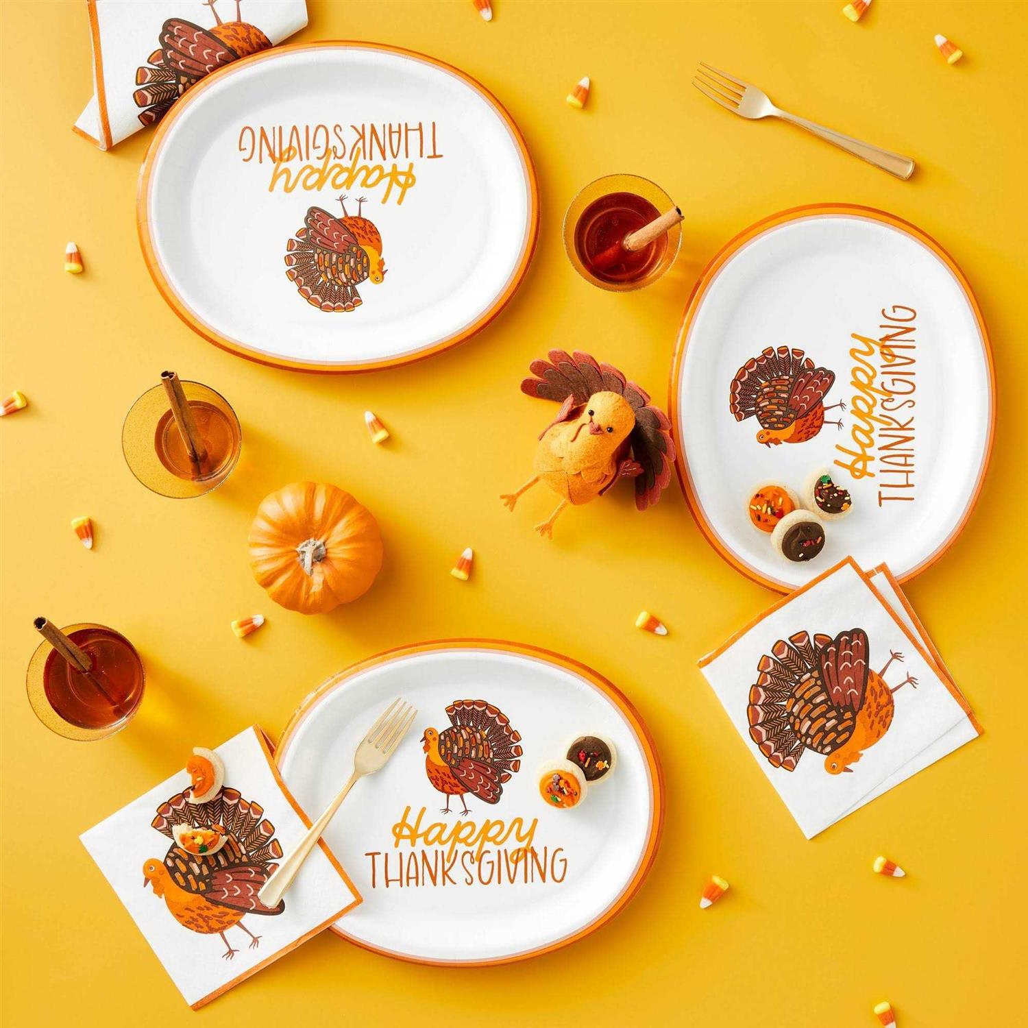 Alternative view of Spritz 20ct Thanksgiving Turkey Lunch Napkin