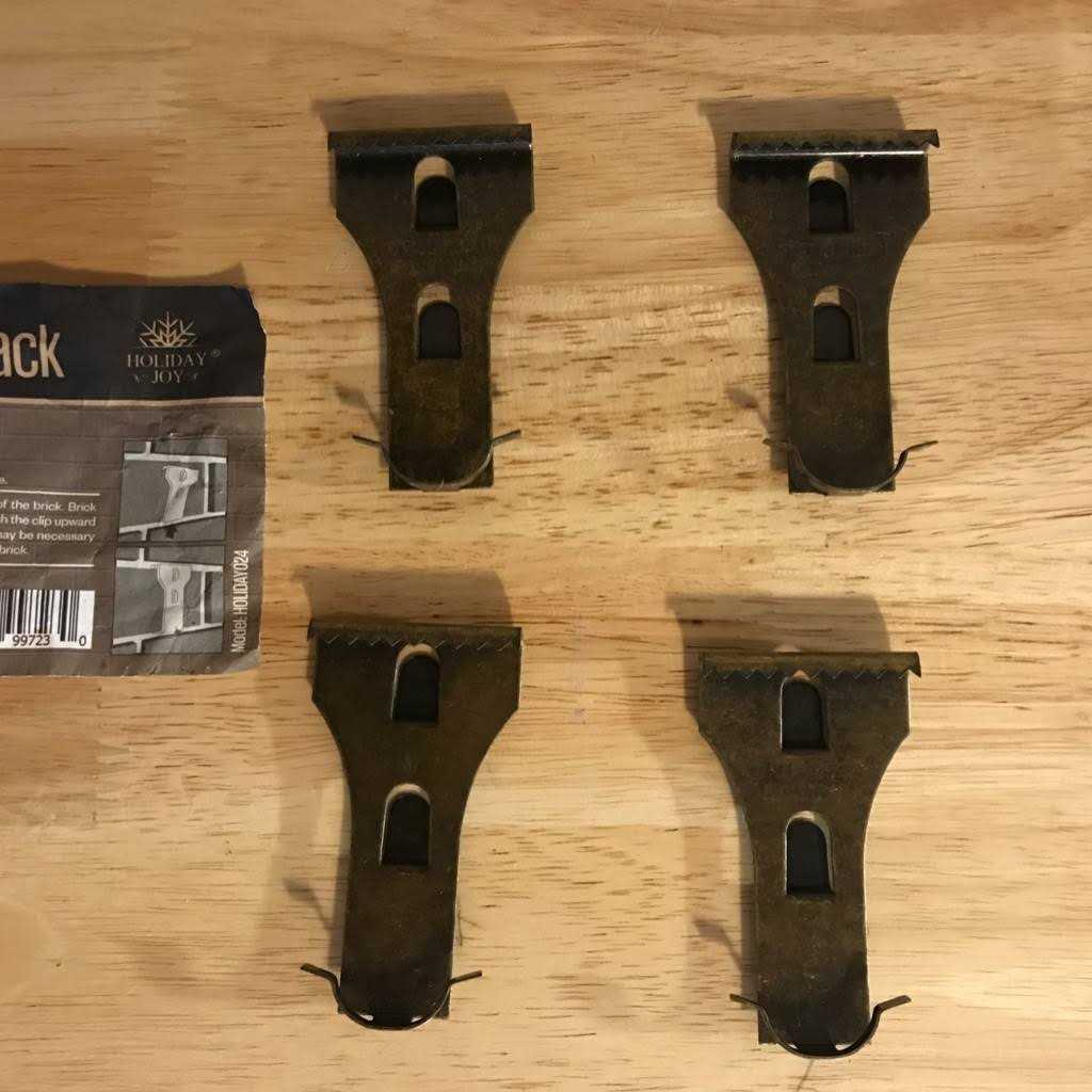 Holiday Joy Brick Clips for Hanging Outdoors Pack of 4 Hooks to Hang Wall Decor - Image 2