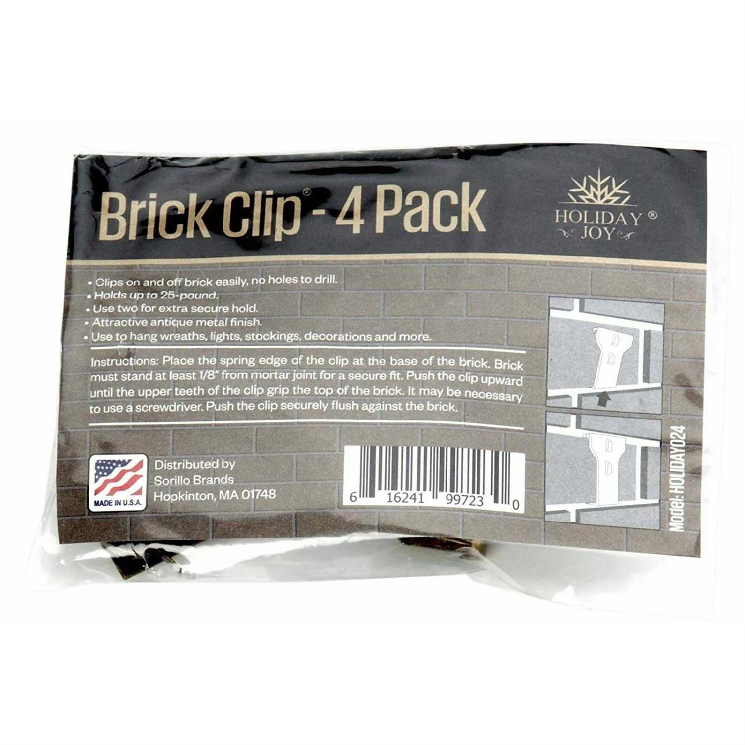 Holiday Joy Brick Clips for Hanging Outdoors Pack of 4 Hooks to Hang Wall Decor - Image 3