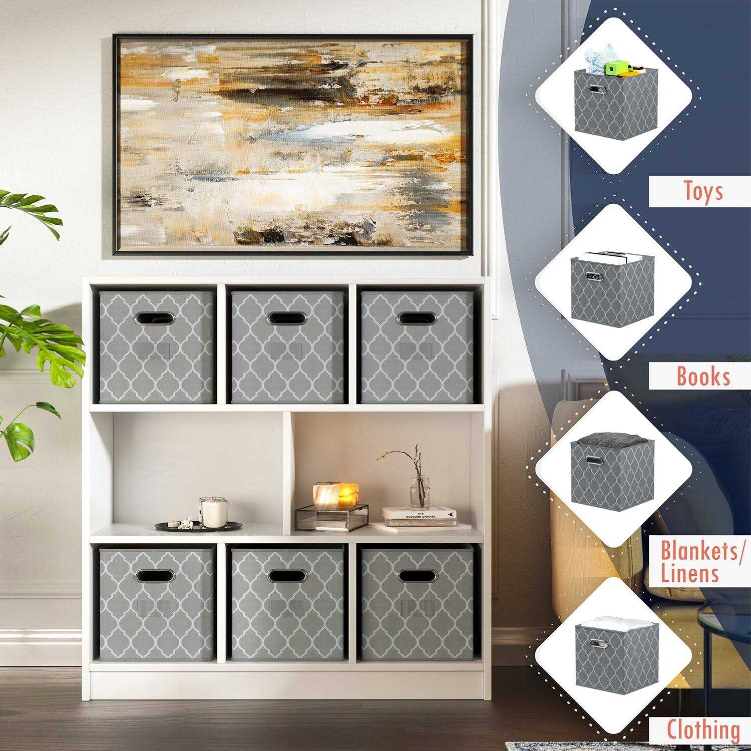 Ornavo Home Foldable Storage Cube Bin with Dual Handles & Window Pockets - Image 2