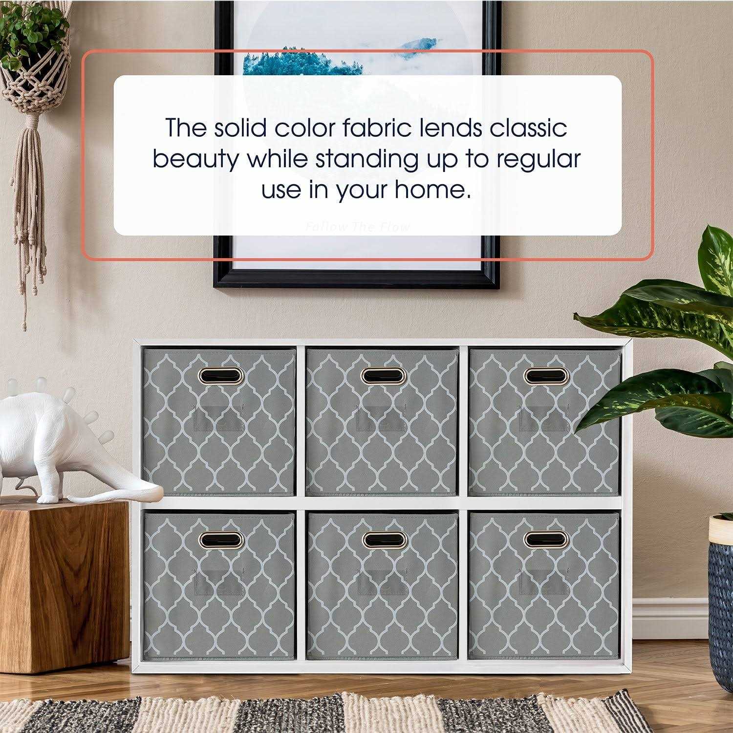 Ornavo Home Foldable Storage Cube Bin with Dual Handles & Window Pockets - Image 3
