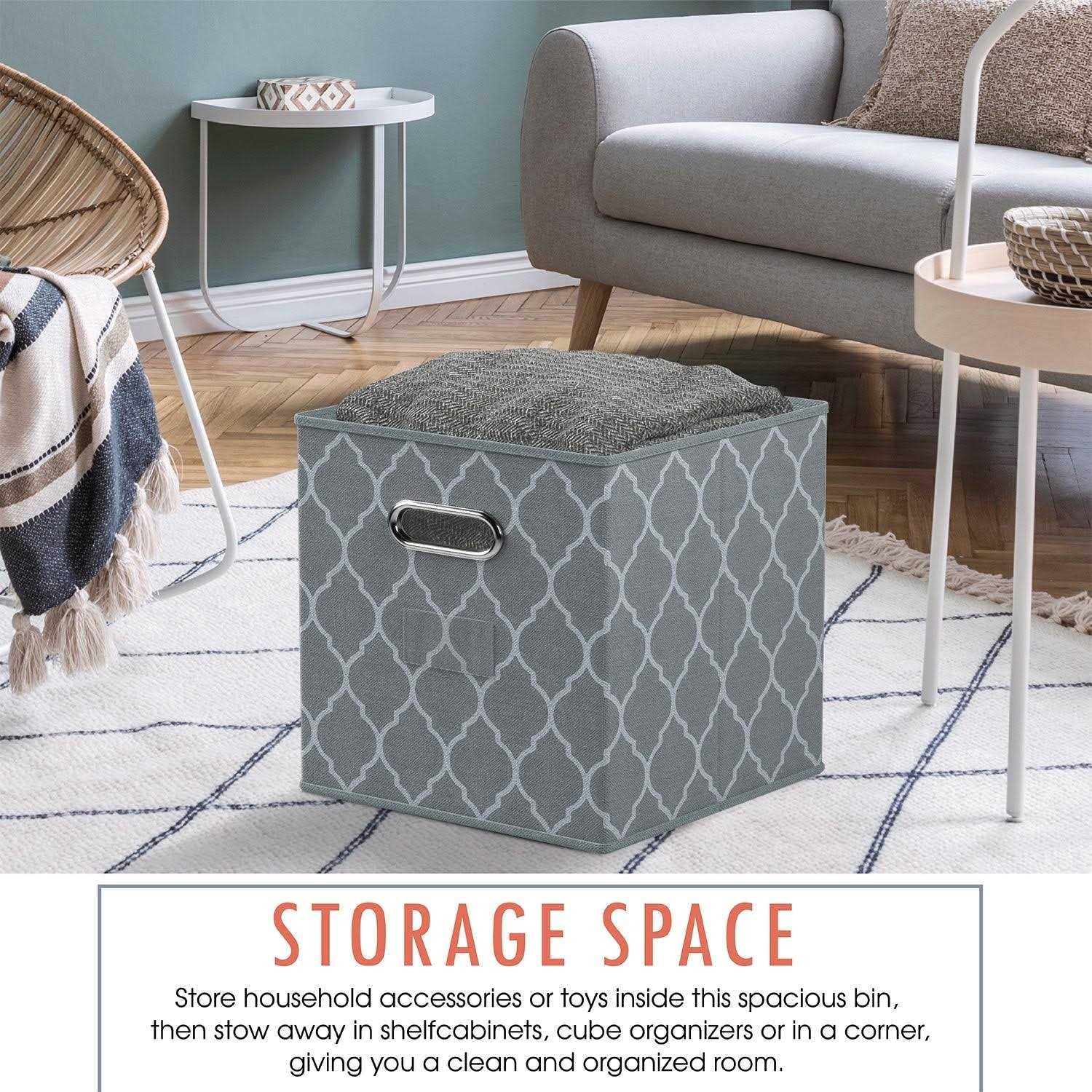 Ornavo Home Foldable Storage Cube Bin with Dual Handles & Window Pockets - Image 4