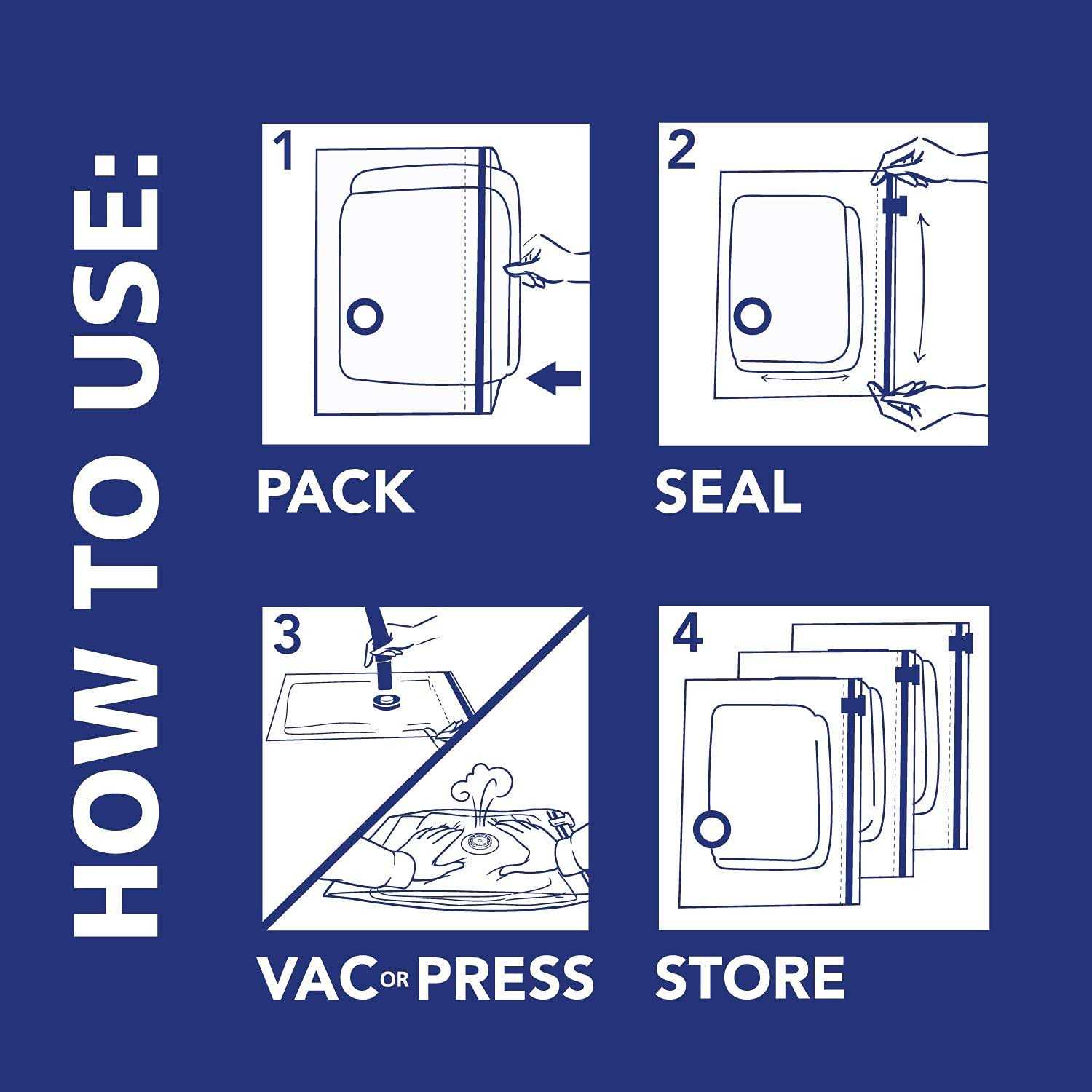 Hefty Shrink-pak Large Vacuum Seal Storage Bags Space Saver Bags - Image 3