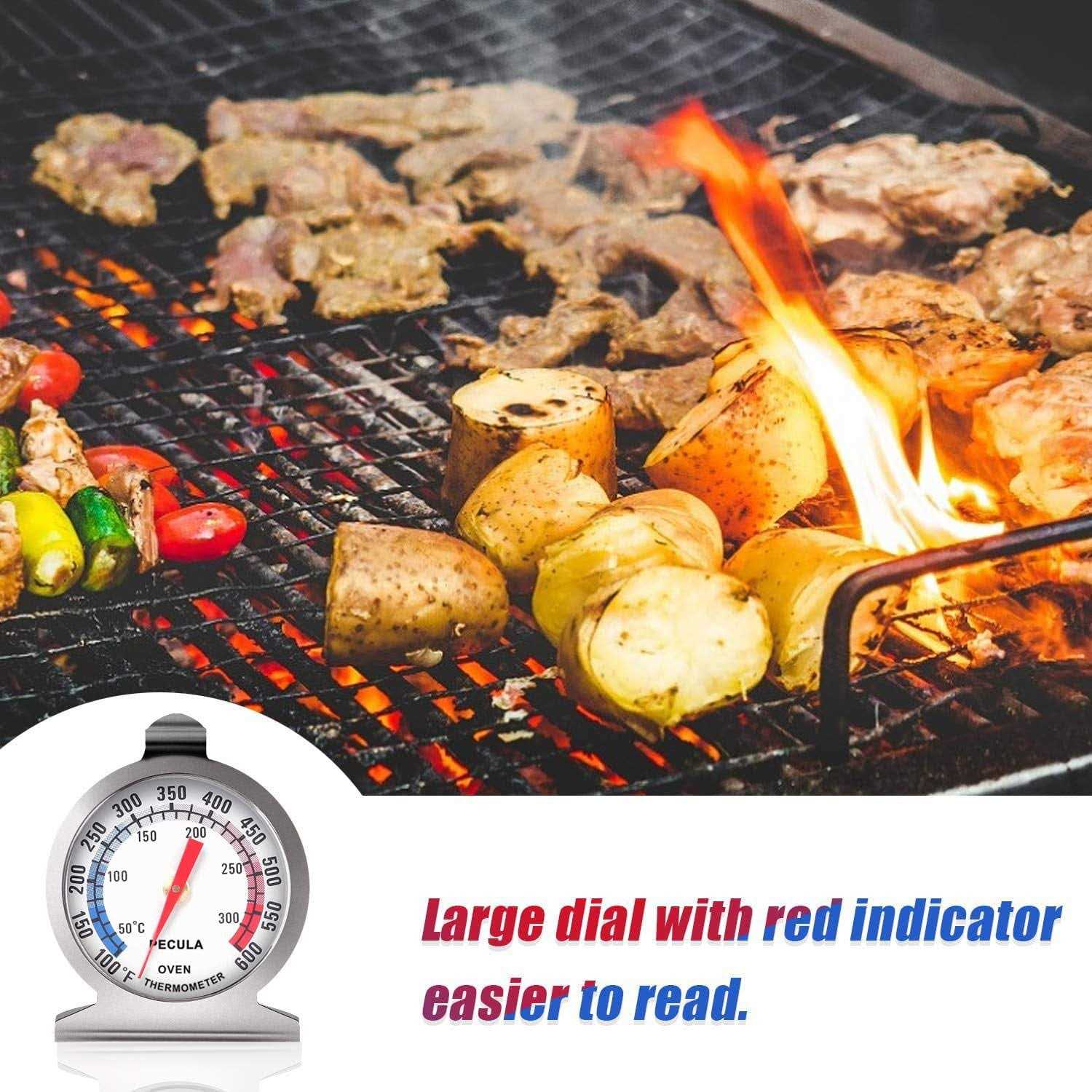 Oven Thermometer 50-300°C/100-600°F Oven Grill Fry Chef Smoker Analog Thermometer Instant Read Stainless Steel Kitchen Cooking Thermometer - Image 5
