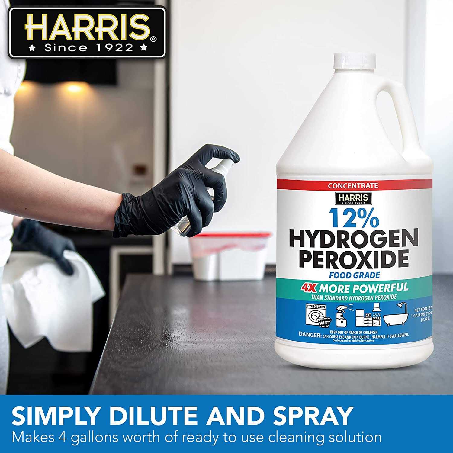 Harris 128 oz. 12% Hydrogen Peroxide All Purpose Cleaner - Image 3