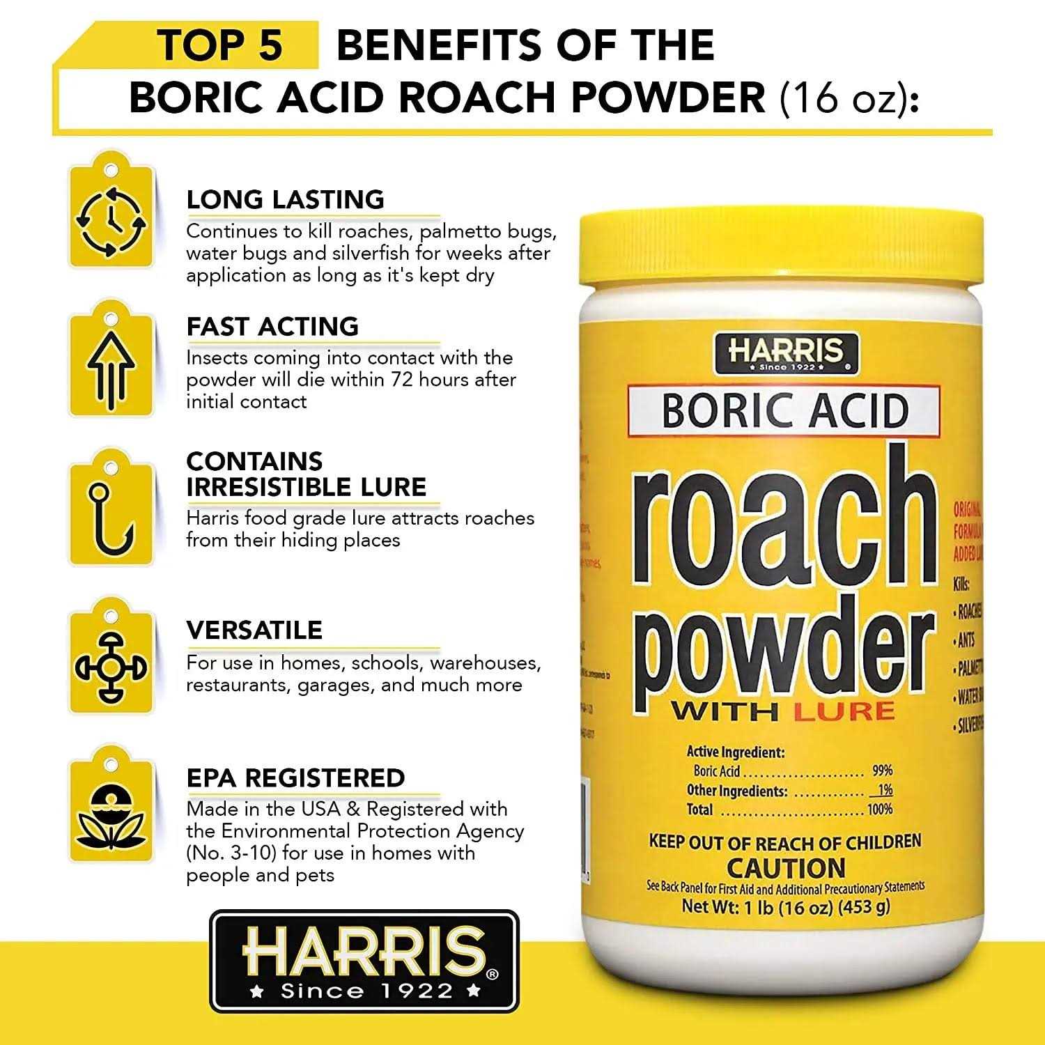 Harris Powder Roach Killer 16 oz - Image 2