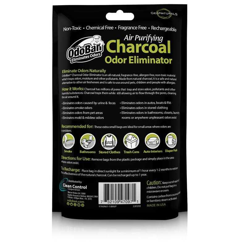 OdoBan Air Purifying Charcoal Natural Odor Eliminator Non-Toxic Formula - Image 2