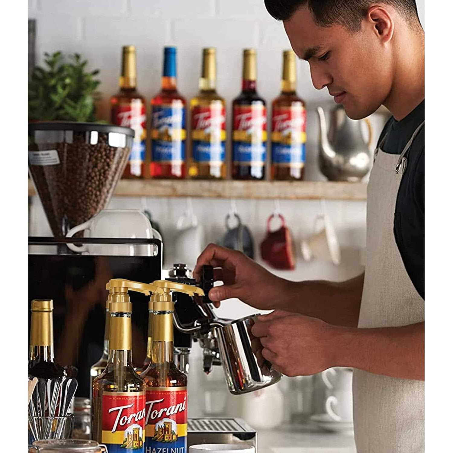 Gold Little Squirt Syrup Pumps for Coffee Syrup Bottles - Image 5