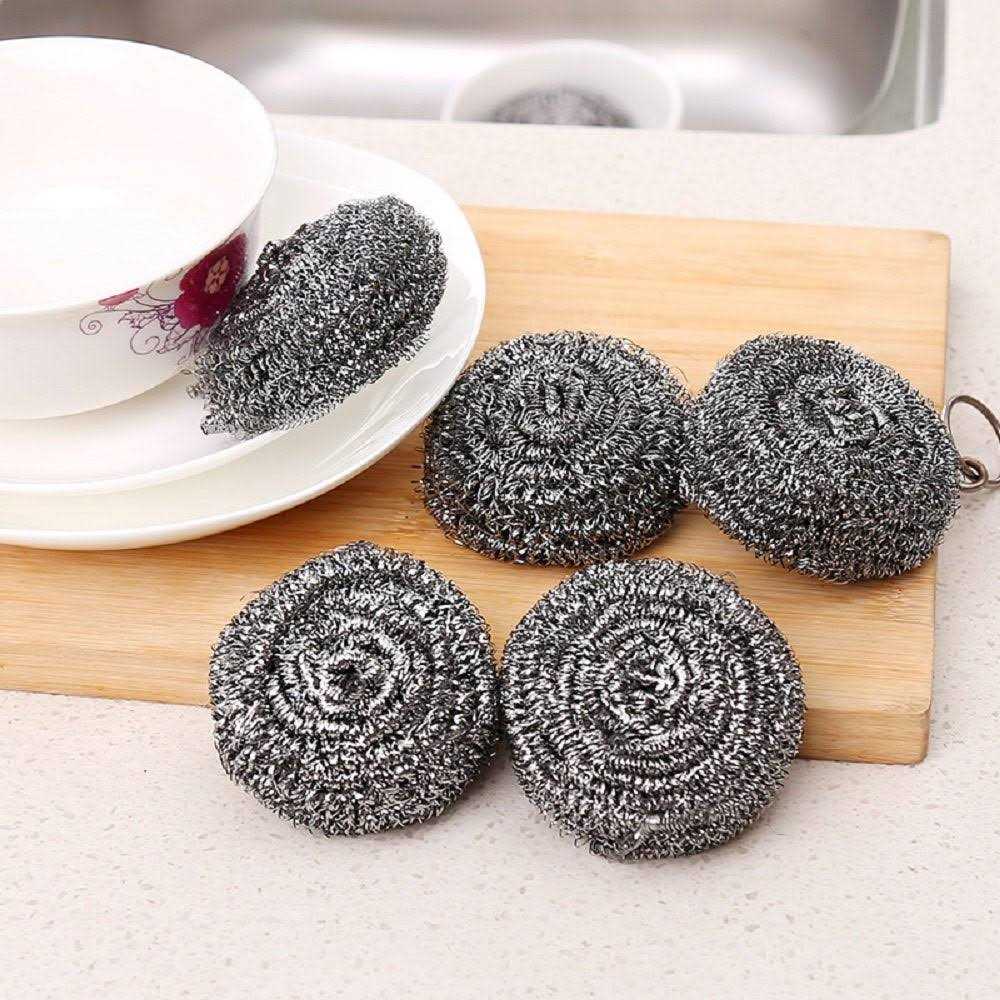 Ktojoy 6 Pack Stainless Steel Wool Scrubber Scrubbing Scouring Pad Steel Wool Scrubber for Kitchens Bathroom and More - Image 2