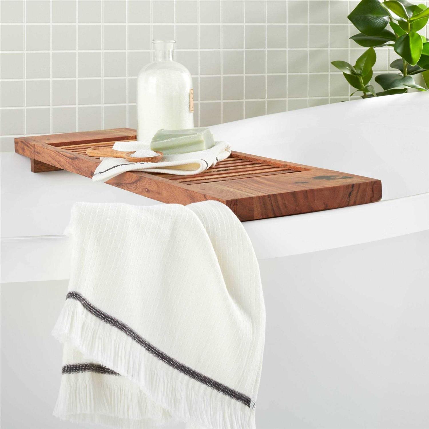 Hearth & Hand with Magnolia Slatted Wood Bathtub Tray - Image 2