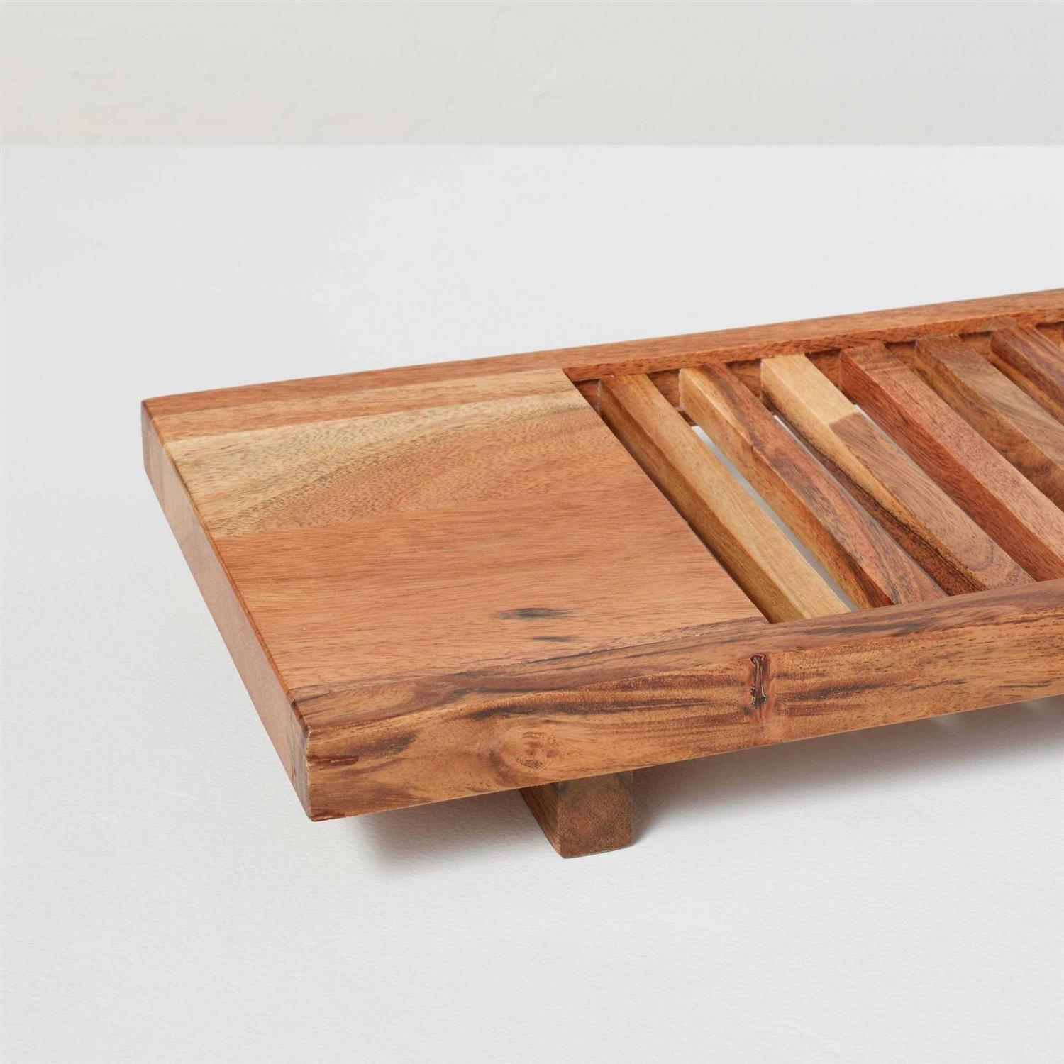 Hearth & Hand with Magnolia Slatted Wood Bathtub Tray - Image 3