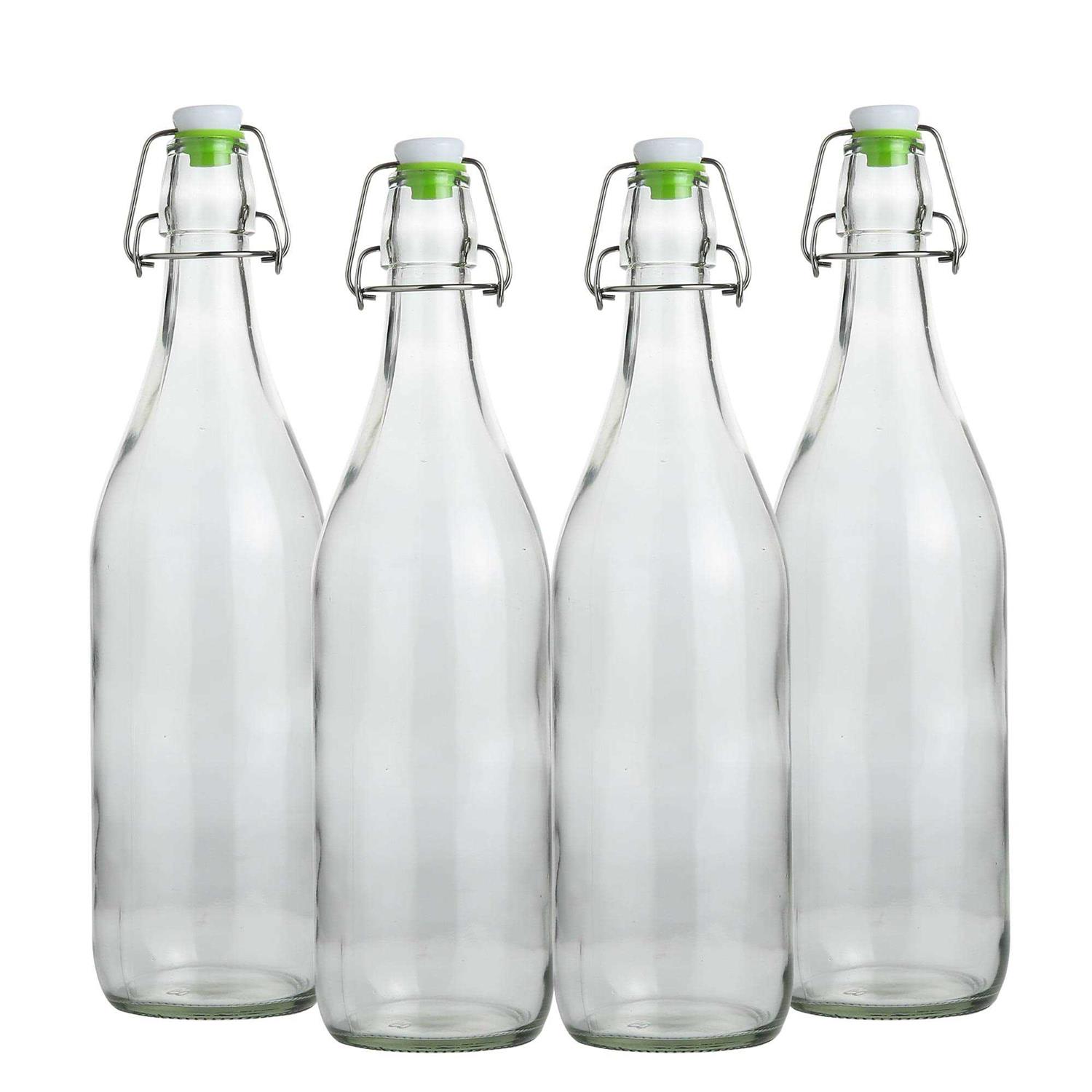Flip Top Glass Bottle Swing Top Brewing Bottle with Stopper for Beverages