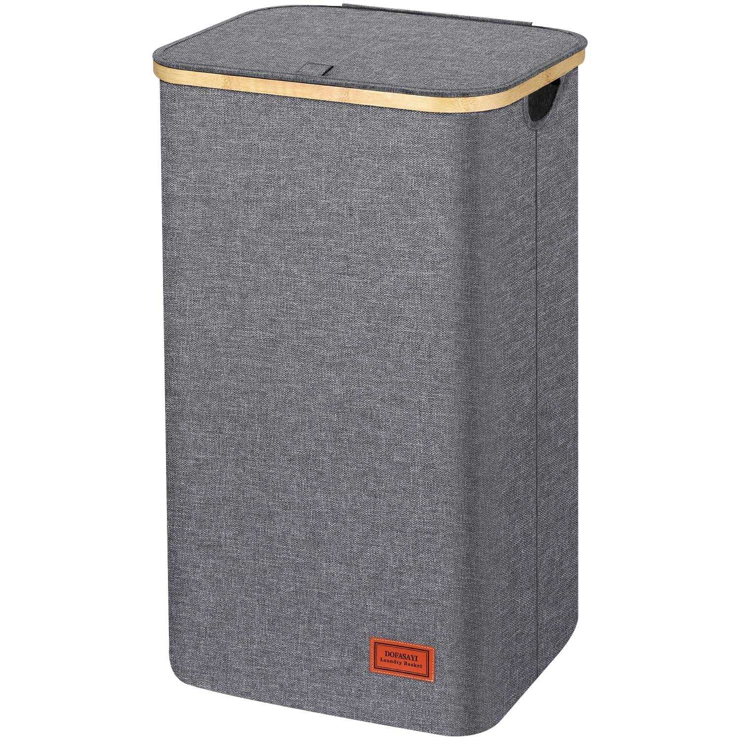Dofasayi Laundry Basket with lid XL Large Laundry Hamper with Bamboo Handles