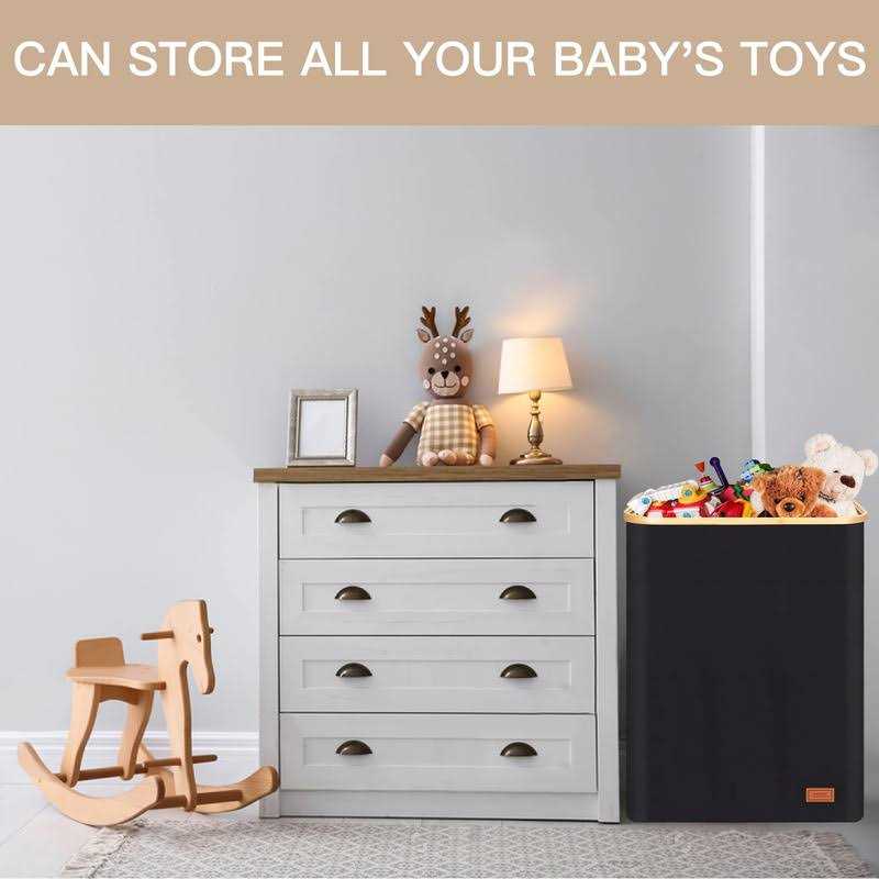 Dofasayi Laundry Basket with lid XL Large Laundry Hamper with Bamboo Handles - Image 3