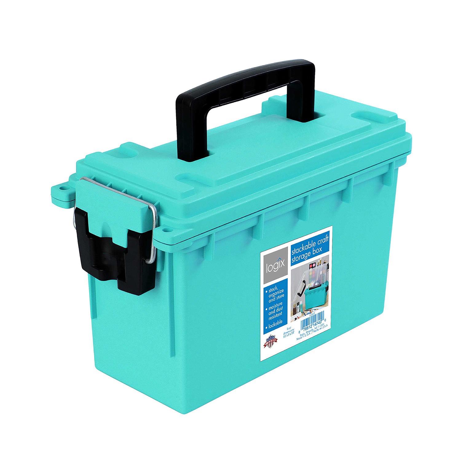 Logix 12533 Stackable Craft Storage Box With Handle Locking Art Supply Box