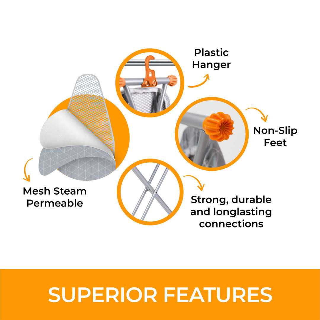 Happhom Ironing Board Compact & Space Saver with Extra Thick Padded Cover - Image 2