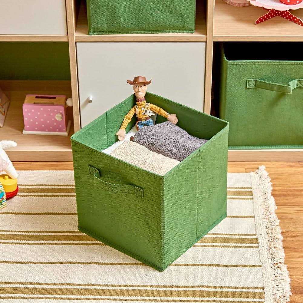 Ezoware Set of 6 Foldable Fabric Basket Bin Collapsible Storage Cube - Image 3