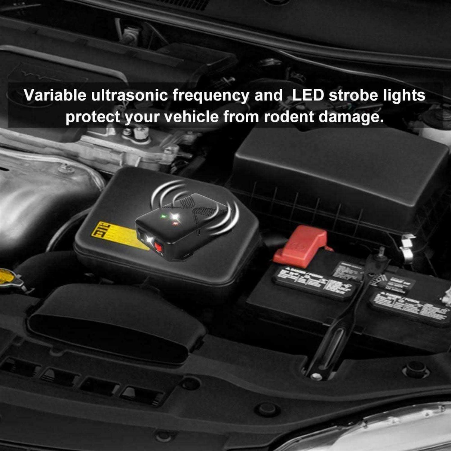 Loraffe Rodent Repellent Ultrasonic Under Hood Animal Repeller Battery Powered Rodent Strobe Light Keep Rat Mice Away from Car Engine Truck Garage - Image 2