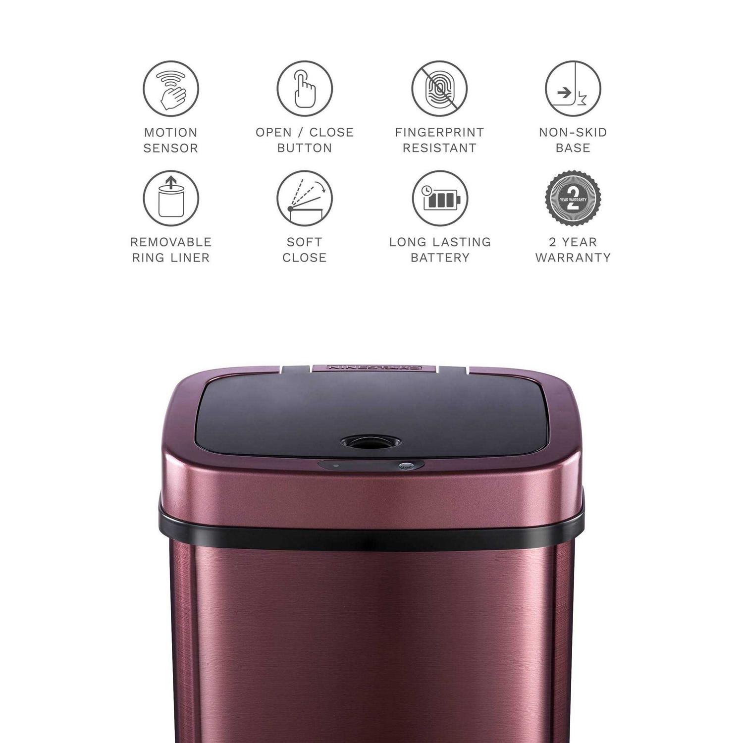 Nine Stars Rectangular Motion Sensor Trash Can - Image 3